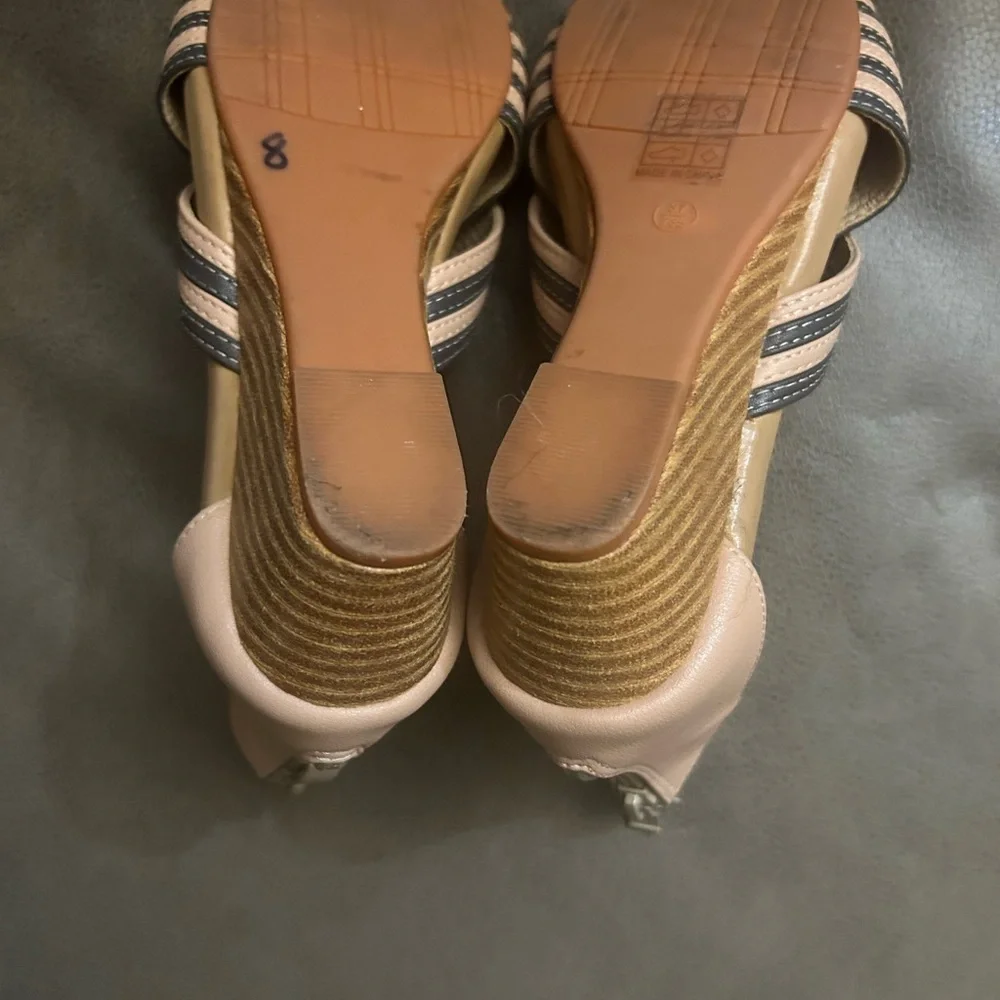 Elegant Strappy Sandals - Tan and Blue - Picture 5 of 5